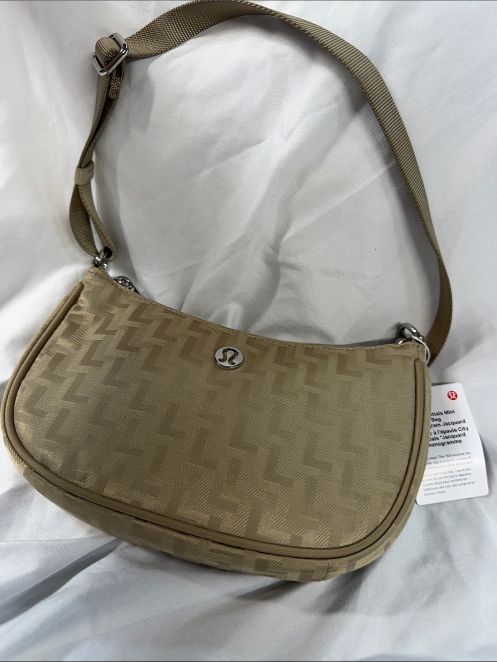 lululemon city Essentials L mongram Jacquard  adjustable  Shoulder Bag purse NWT
